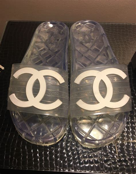 chanel sandals chain|chanel clear slide sandals.